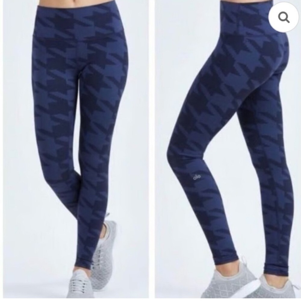 Alo Yoga High-Waist Airbrush Engineered Print Legging-Size XS-Navy